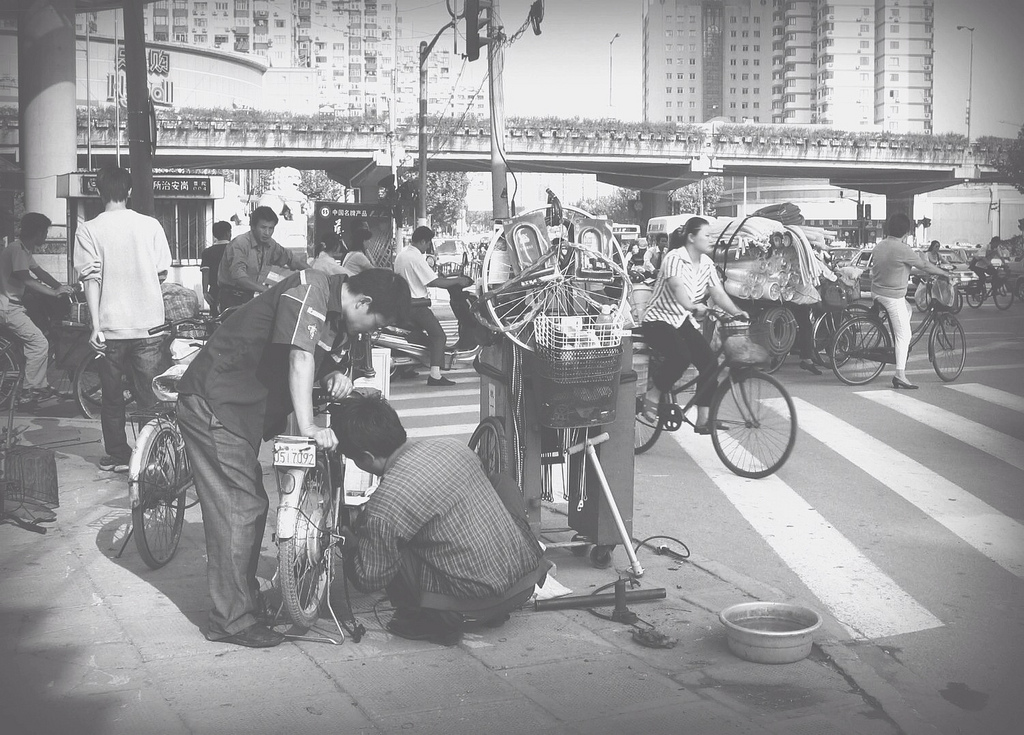 Street Scene in Shanghai, 2007.