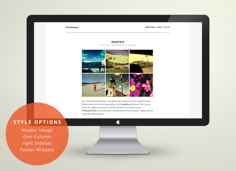 Pohutukawa responsive WordPress theme by Elmastudio